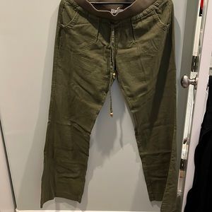 Olive Green Linen Pants
